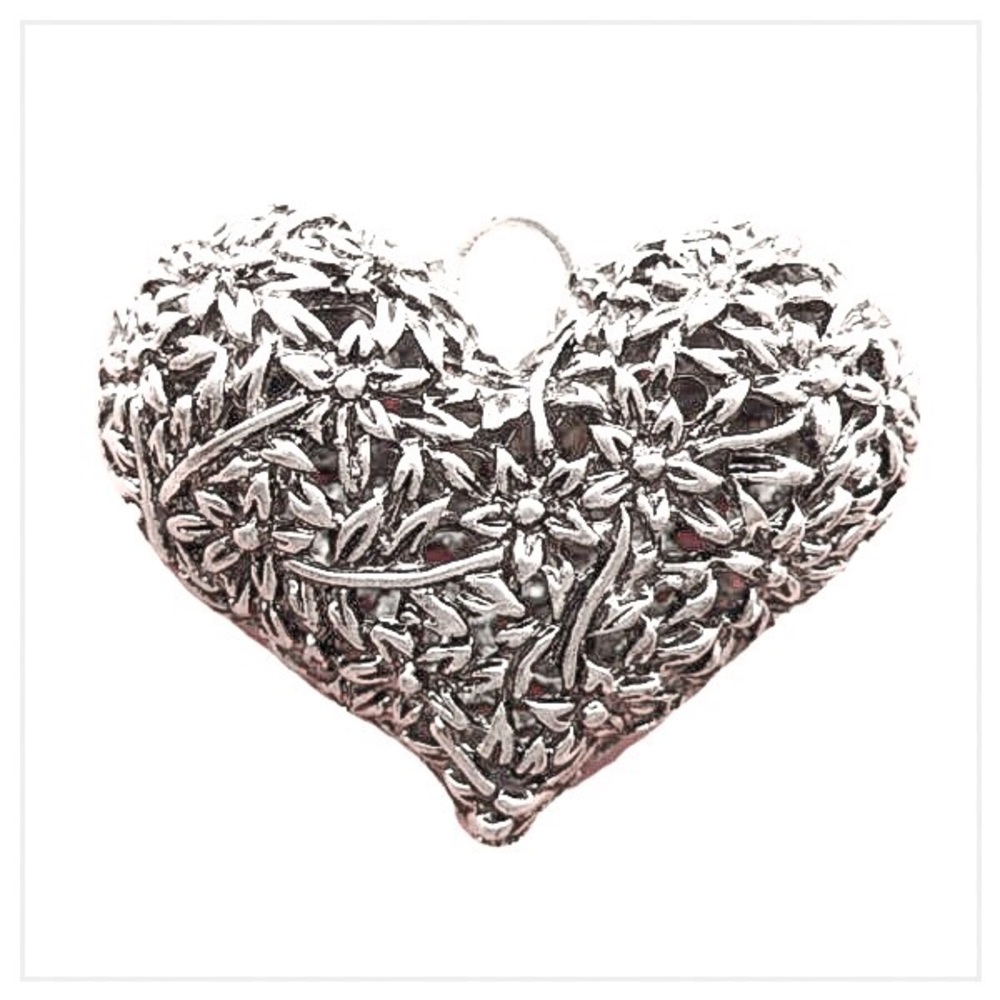 SILVER FILIGREE HEART NECKLACE πHPπ - Picture 3 of 8